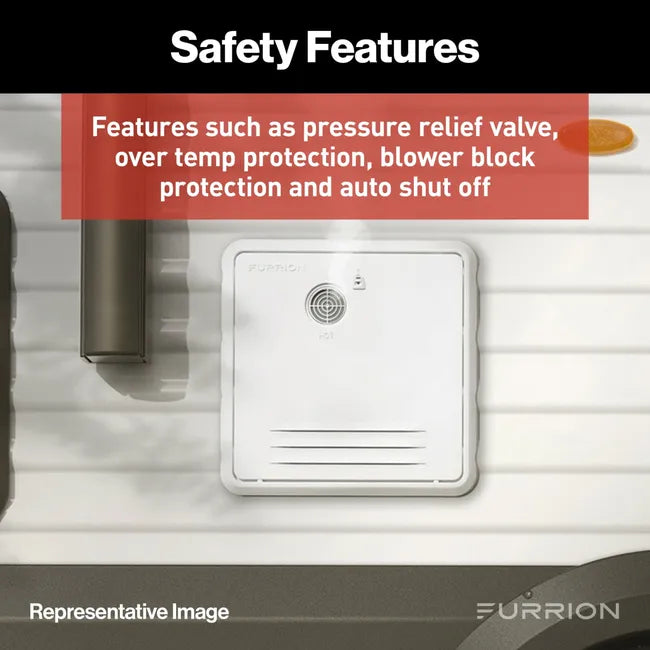 Furrion RV Tankless Gas Water Heater with 16.14" x 16.14" White Door - 2.4 GPM #FWH09A-1-A