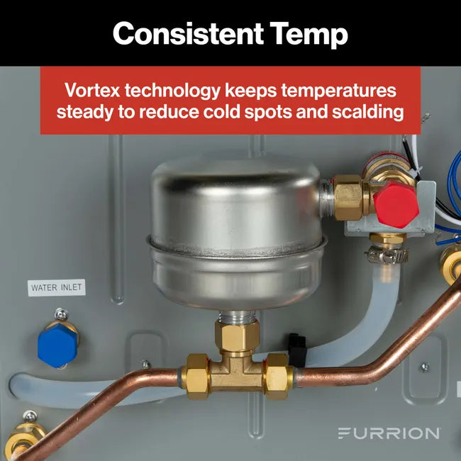 Furrion Tankless Gas Water Heater with Antifreeze Protection - 2.4GPM, White #FWH09AFA-AM
