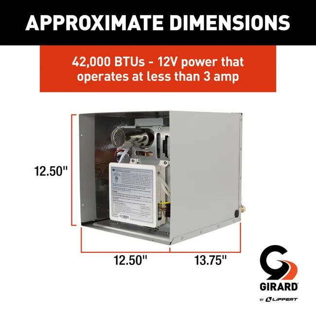 Girard Tankless RV Water Heater with Door Installation Kit and Trim Ring