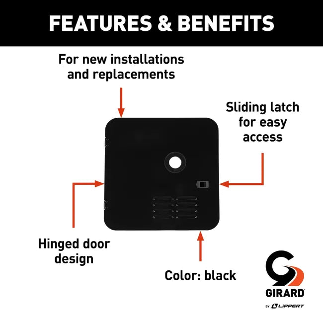 Girard Tankless RV Water Heater with Door Installation Kit and Trim Ring