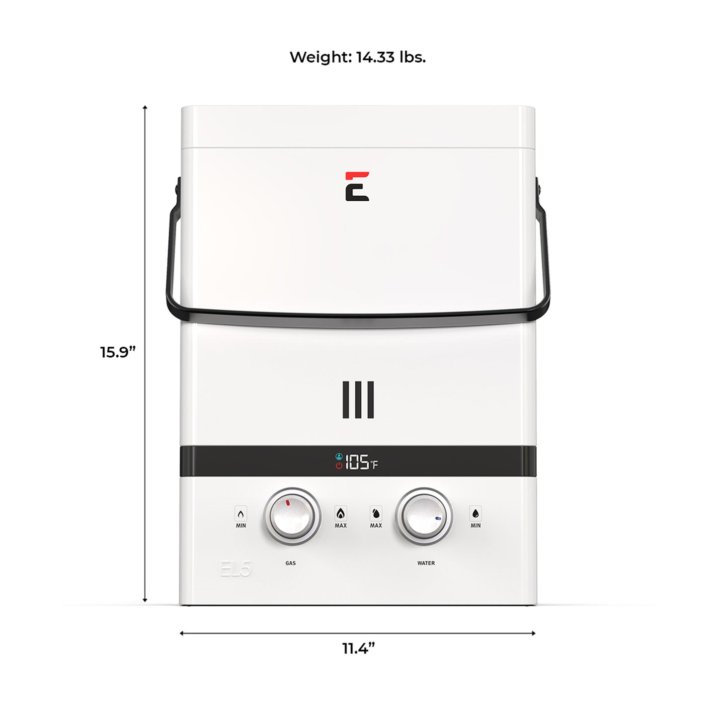 Luxe 1.5 GPM 37.5K BTU Outdoor Portable Tankless Water Heater with LED Display