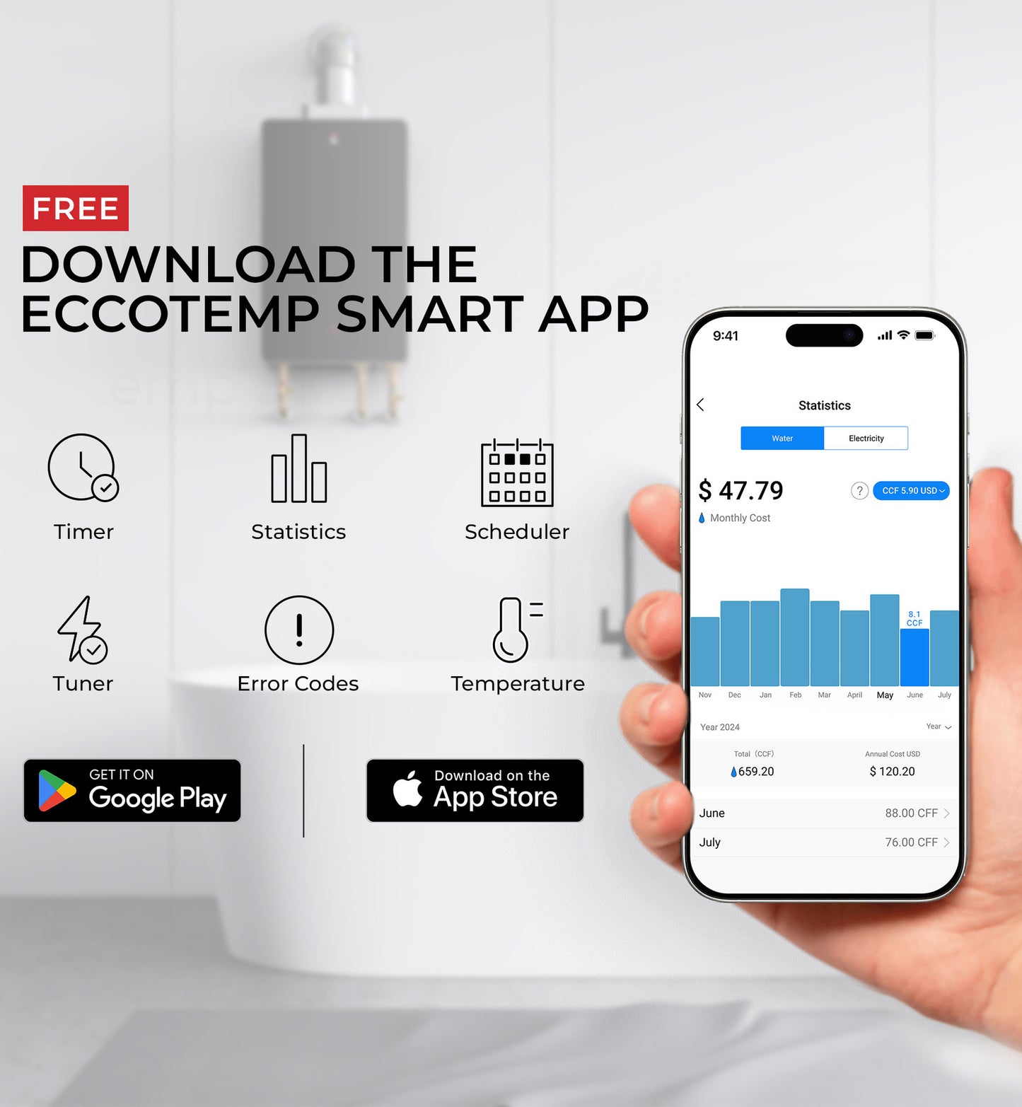 SMARTHOME 27kW Electric Tankless Water Heater